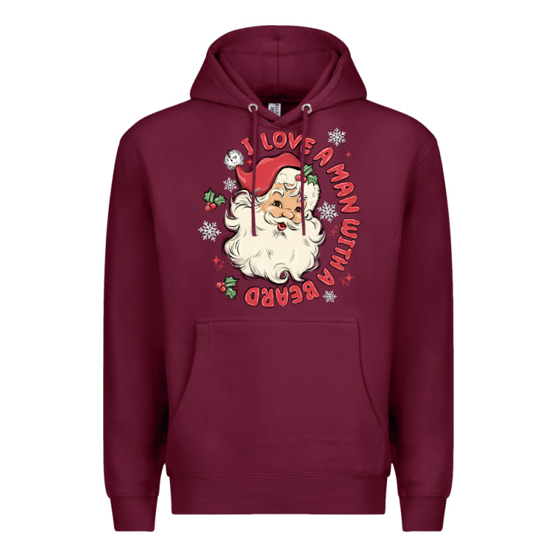 I Love A Man With A Beard Premium Hoodie by MaliasSmallBusiness | Teevron