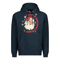 Navy i love a man with a beard Premium Hoodie - MaliasSmallBusiness