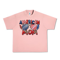 Salmon American mom Urban Heavy Tee - Zillion Design Studio