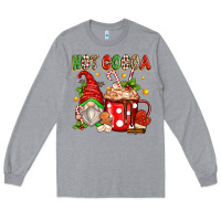 Heather Grey hot cocoa gnome Long Sleeve Tee - texasbilliewilder