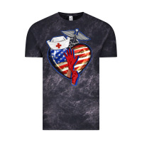 Cloud Black patriotic nurse love Vintage Tee - BarkalooDesign