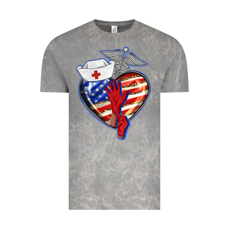 Patriotic Nurse Love Vintage Tee by BarkalooDesign | Teevron