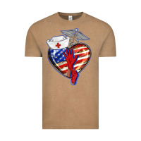 Vintage Coffee patriotic nurse love Vintage Tee - BarkalooDesign