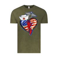 Vintage Olive patriotic nurse love Vintage Tee - BarkalooDesign