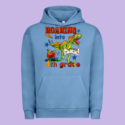 Roaring Into 4th Grade Urban Hoodie Designed By Bundleandbundleshop