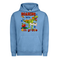 Pigment Pebble Blue roaring into 4th grade Urban Hoodie - BundleAndBundleShop