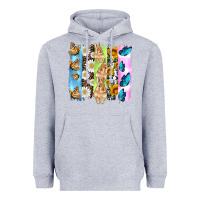 Heather Grey easter bunny butterfly daisy and sunflower with cowhide and  leopard b Heavyweight Hoodie - Artiststas