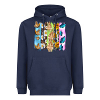 Navy easter bunny butterfly daisy and sunflower with cowhide and  leopard b Heavyweight Hoodie - Artiststas