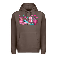 Coffee lash hustler with eyelashes coffee cups Premium Hoodie - NancyCooperArtShop