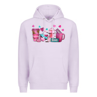 Lilac lash hustler with eyelashes coffee cups Premium Hoodie - NancyCooperArtShop