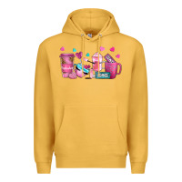 Mustard lash hustler with eyelashes coffee cups Premium Hoodie - NancyCooperArtShop