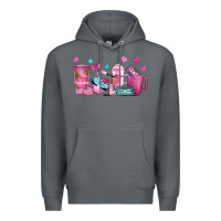 Rock lash hustler with eyelashes coffee cups Premium Hoodie - NancyCooperArtShop