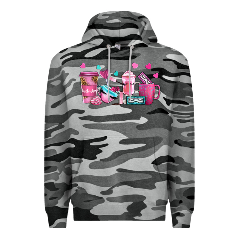 Lash Hustler With Eyelashes Coffee Cups Premium Hoodie by NancyCooperArtShop | Teevron