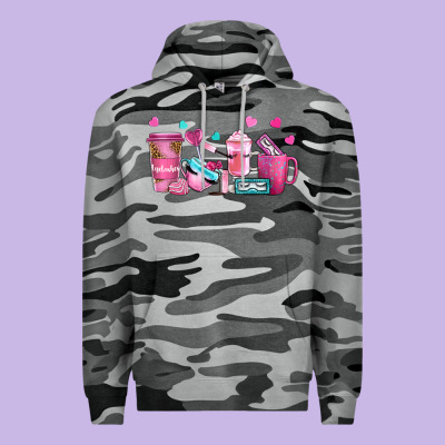 Lash Hustler With Eyelashes Coffee Cups Premium Hoodie Designed By Nancycooperartshop