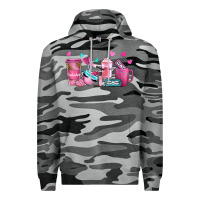 Slate Camo lash hustler with eyelashes coffee cups Premium Hoodie - NancyCooperArtShop