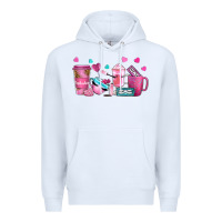 White lash hustler with eyelashes coffee cups Premium Hoodie - NancyCooperArtShop