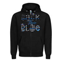 Black back the blue1 Zipper Hoodie - CowhideDigitalArt