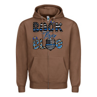 Chestnut back the blue1 Zipper Hoodie - CowhideDigitalArt