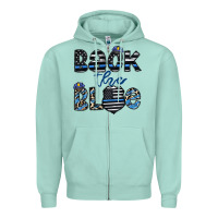 Seafoam back the blue1 Zipper Hoodie - CowhideDigitalArt