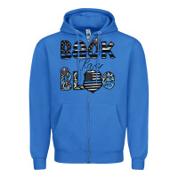 True Royal back the blue1 Zipper Hoodie - CowhideDigitalArt