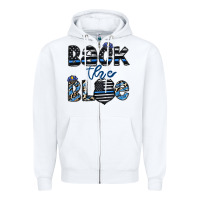 White back the blue1 Zipper Hoodie - CowhideDigitalArt