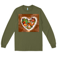 Army Green western fall heart Long Sleeve Tee - AdoDesignShop