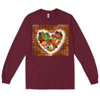 Burgundy western fall heart Long Sleeve Tee - AdoDesignShop