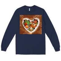 Navy western fall heart Long Sleeve Tee - AdoDesignShop