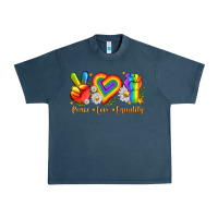 Midnight Navy peace love equality Urban Heavy Tee - texasbilliewilder
