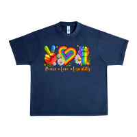 Navy peace love equality Urban Heavy Tee - texasbilliewilder