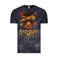 Cloud Black october girl afro woman fall Vintage Tee - texasbilliewilder