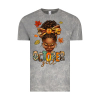 Cloud Rock october girl afro woman fall Vintage Tee - texasbilliewilder