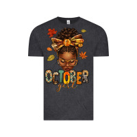 Vintage Black october girl afro woman fall Vintage Tee - texasbilliewilder
