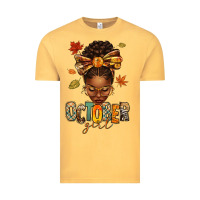 Vintage Mustard october girl afro woman fall Vintage Tee - texasbilliewilder