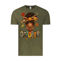 Vintage Olive october girl afro woman fall Vintage Tee - texasbilliewilder