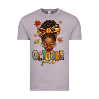 Vintage Zinc october girl afro woman fall Vintage Tee - texasbilliewilder
