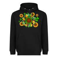 Black st patricks sunflowers with shamrock and glitters with leopard Heavyweight Hoodie - Artiststas