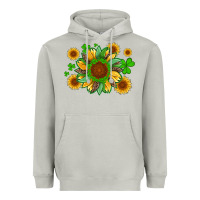 Moon Dust st patricks sunflowers with shamrock and glitters with leopard Heavyweight Hoodie - Artiststas
