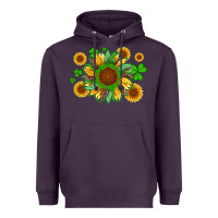 Plum st patricks sunflowers with shamrock and glitters with leopard Heavyweight Hoodie - Artiststas