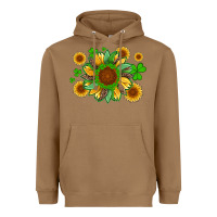 Toasted Coconut st patricks sunflowers with shamrock and glitters with leopard Heavyweight Hoodie - Artiststas
