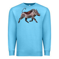 Ocean Blue Warthog Illustrations Premium Sweatshirt - LillyAllenDesigns