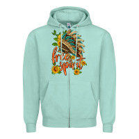 Seafoam free spirit sunflower and indian headdress Zipper Hoodie - HRA Design Shop