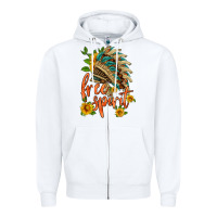 White free spirit sunflower and indian headdress Zipper Hoodie - HRA Design Shop