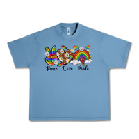 Pebble Blue peace love pride Urban Heavy Tee - texasbilliewilder
