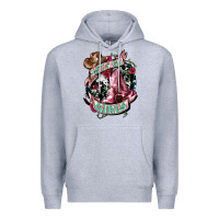 Heather Grey lets go girls cowboy boots cowgirl Premium Hoodie - NancyCooperArtShop