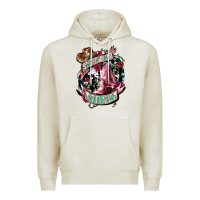 Oatmeal Heather lets go girls cowboy boots cowgirl Premium Hoodie - NancyCooperArtShop