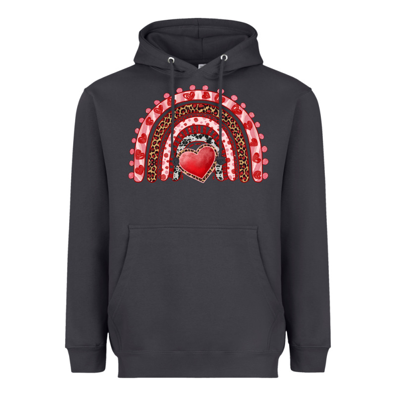 Valentine's Day Rainbow With Heart Heavyweight Hoodie by AdoDesignShop | Teevron