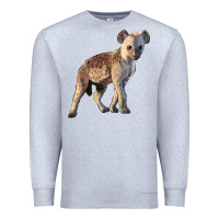 Heather Grey Baby Hyena Illustrations Premium Sweatshirt - LillyAllenDesigns