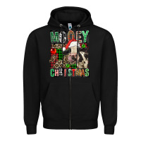 Black Mooey christmas Zipper Hoodie - FaDigitalArtStudio