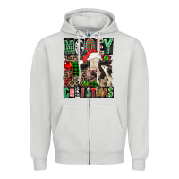 Dove Grey Mooey christmas Zipper Hoodie - FaDigitalArtStudio